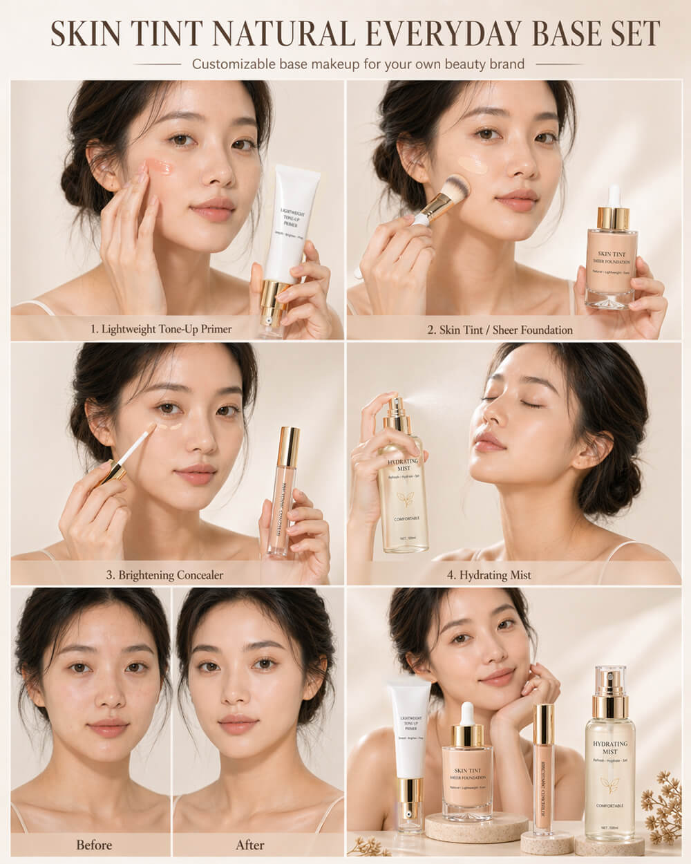 Moisturizing Skin Tint Natural Everyday Base Set | Light to Medium Coverage