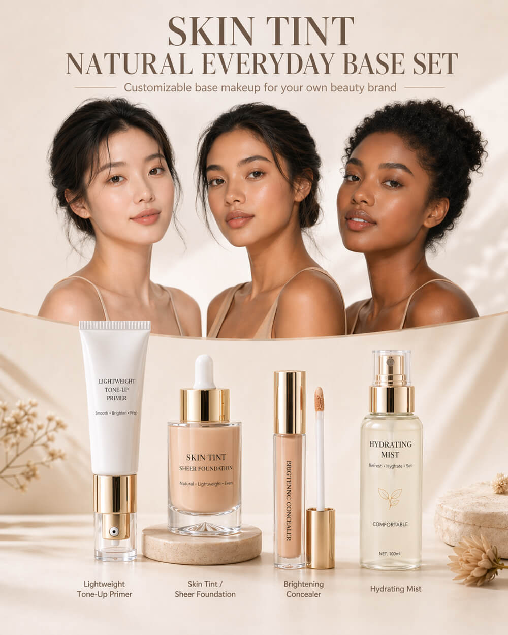 Moisturizing Skin Tint Natural Everyday Base Set | Light to Medium Coverage
