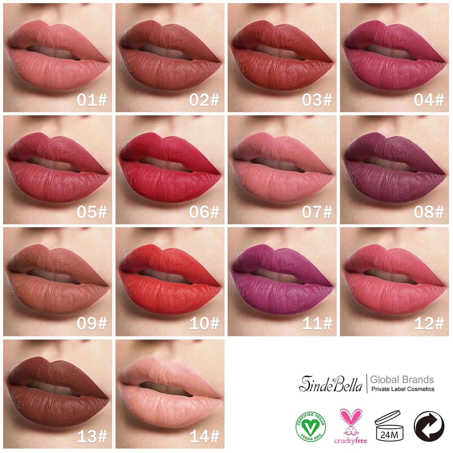 Großhandel Top-bewertete 14 Farben Samtig Matte Lippenstift