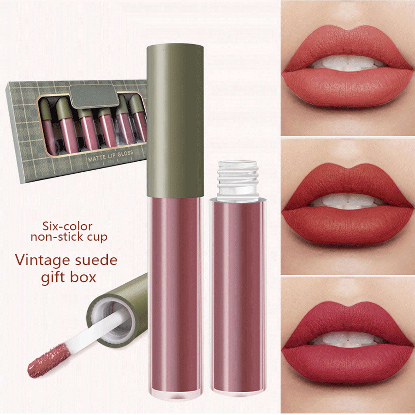 6 Stück Matter Lippenstift Langlebige Geschenkpackung