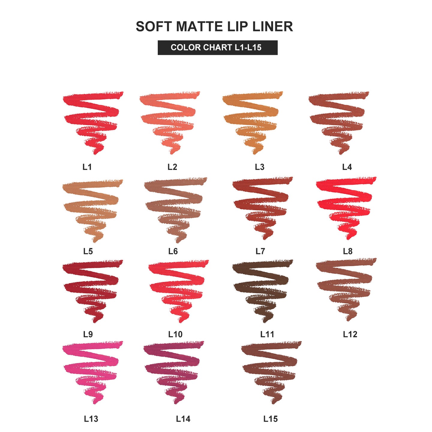 Soft Matte Gel Lip Liner Intrekbaar -15 tinten