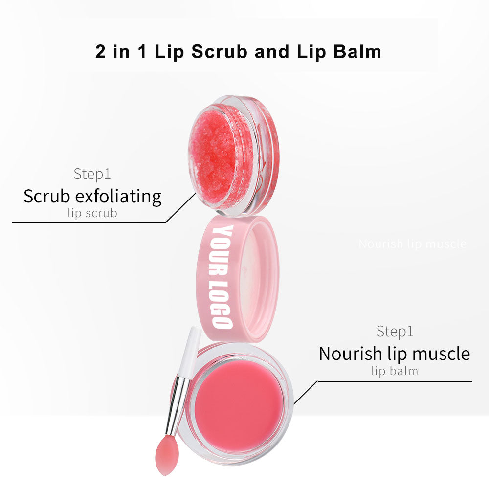 2 IN 1 Erdbeer-Lippen balsam und Lippen peeling