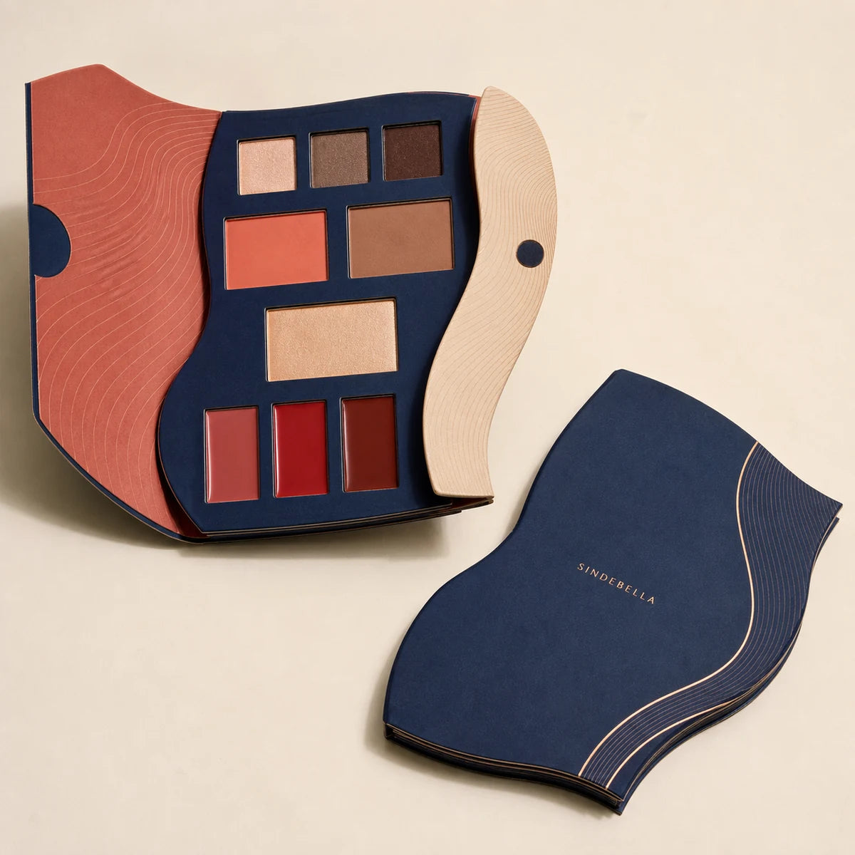 Asymmetric wave palette made from custom rigid paperboard